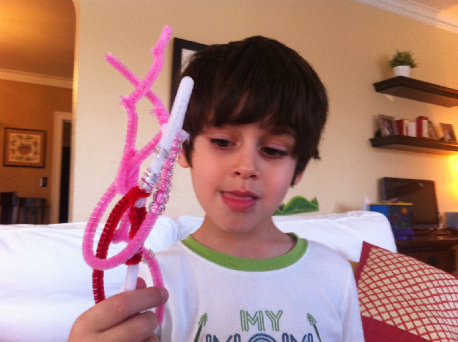 Valentine Heart Garland with Pipe Cleaners and Beads Jinxy Kids